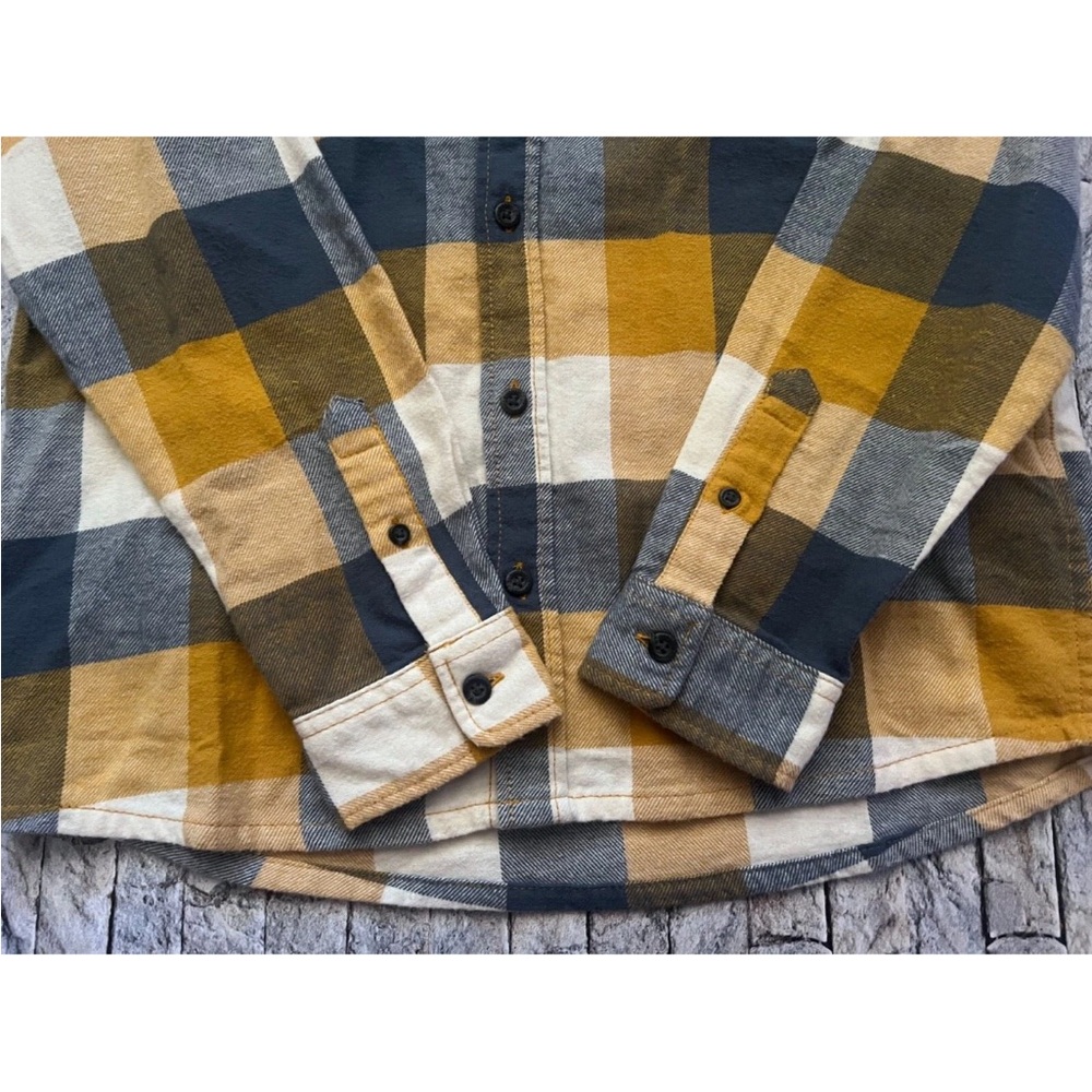 Quiksilver Motherfly Boy Flannel Shirt Boys Large Long Sleeve Plaid Button-Up - Picture 4 of 8